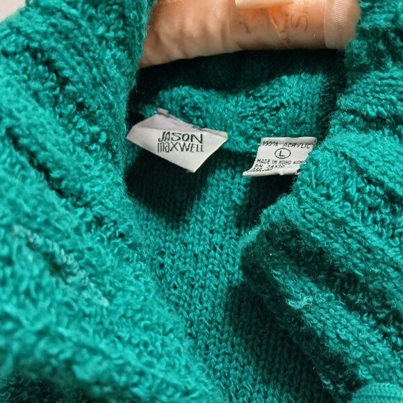 Jason Maxwell Emerald Green Long Cardigan Sweater Size L - Picture 3 of 3